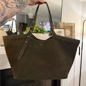 Coach NWT Olive Suede Gramercy Buckle Detail Oversized Slouchy Tote Bag
